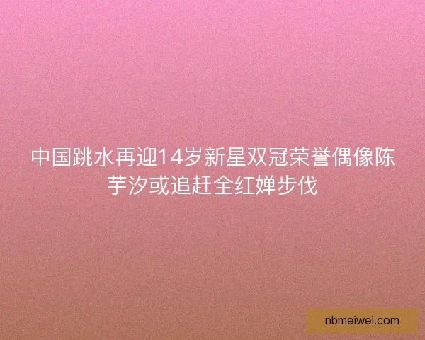 中国跳水再迎14岁新星双冠荣誉偶像陈芋汐或追赶全红婵步伐